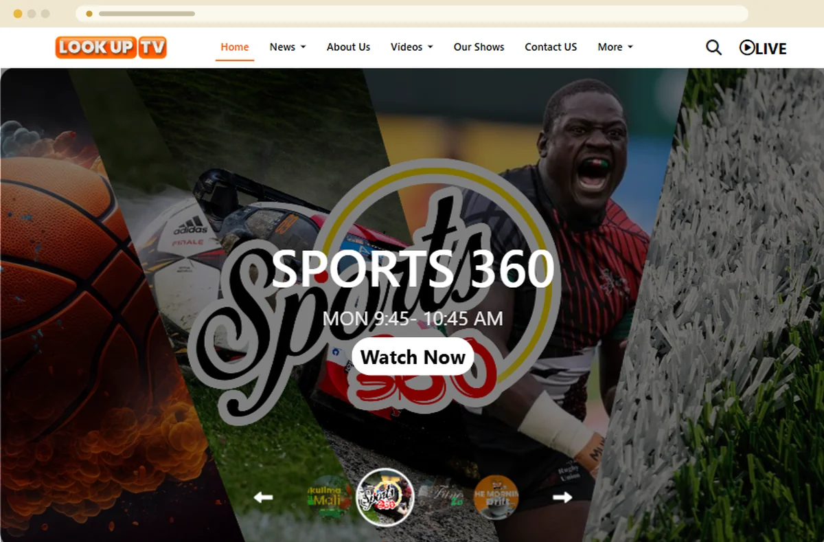 Look Up TV website - homepage screenshot